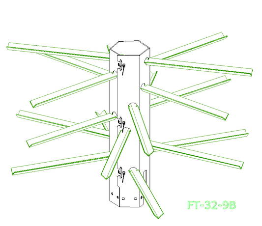 FT-32-9B Artificial Fish Habitat measuring 32” tall, with 9-48” Long branches.