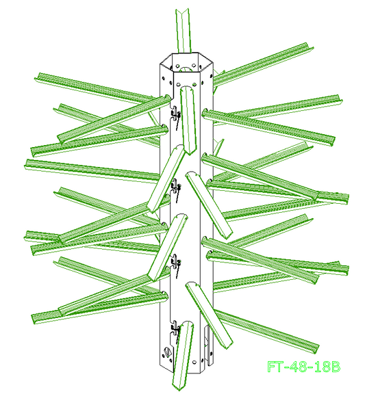 FT-48-18B  Artificial Fish Habitat measuring 48” tall, with 18-48” Long branches.