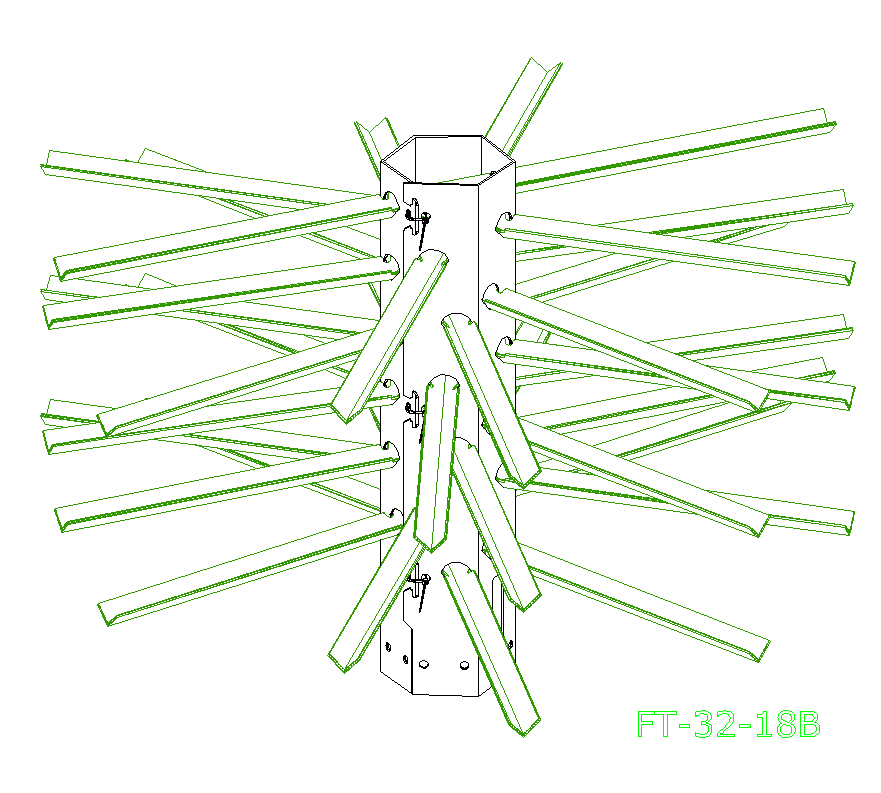 FT-32-18B  Artificial Fish Habitat measuring 32” tall, with 18-48” Long branches.