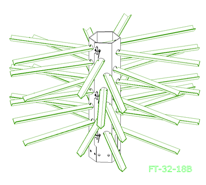 FT-32-18B  Artificial Fish Habitat measuring 32” tall, with 18-48” Long branches.