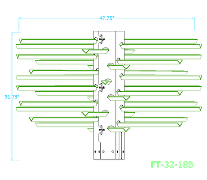 FT-32-18B  Artificial Fish Habitat measuring 32” tall, with 18-48” Long branches.