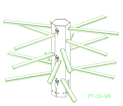 FT-32-9B  Artificial Fish Habitat measuring 32” tall, with 9-48” Long branches.
