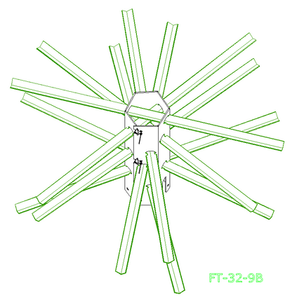 FT-32-9B  Artificial Fish Habitat measuring 32” tall, with 9-48” Long branches.