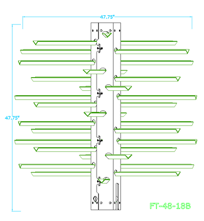 FT-48-18B  Artificial Fish Habitat measuring 48” tall, with 18-48” Long branches.