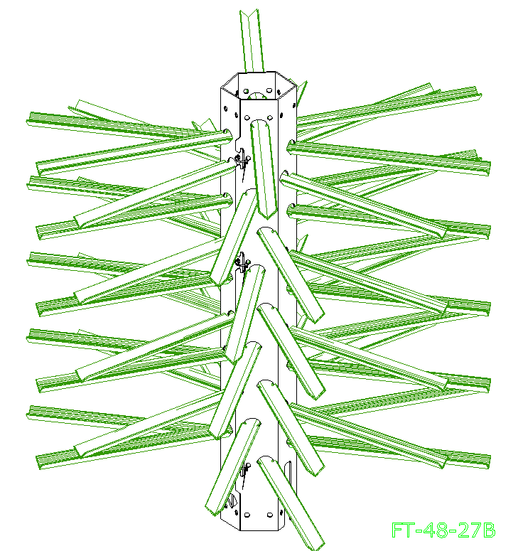 FT-48-27B  Artificial Fish Habitat measuring 48” tall, with 27-48” Long branches.