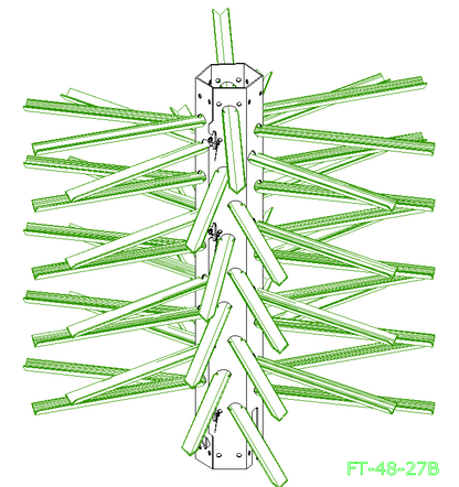 FT-48-27B  Artificial Fish Habitat measuring 48” tall, with 27-48” Long branches.