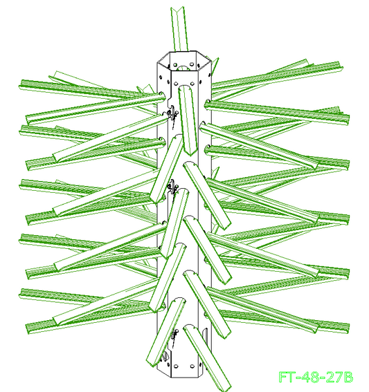 FT-48-27B  Artificial Fish Habitat measuring 48” tall, with 27-48” Long branches.